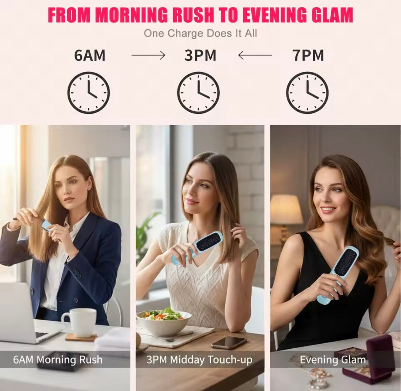 Luxury Ionic Cordless Straightening Brush